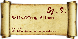 Szilvássy Vilmos névjegykártya