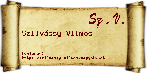 Szilvássy Vilmos névjegykártya