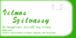 vilmos szilvassy business card